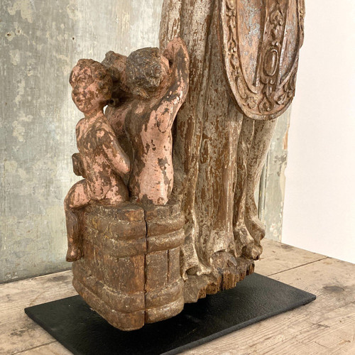 Bois sculpté polychrome XVII