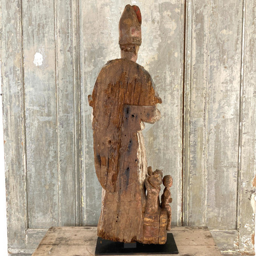 Bois sculpté polychrome XVII