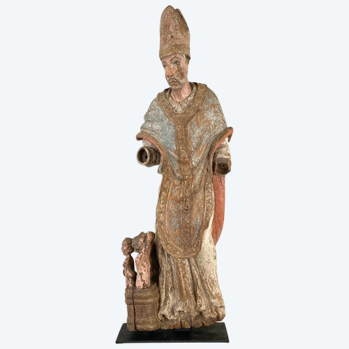 Bois sculpté polychrome XVII