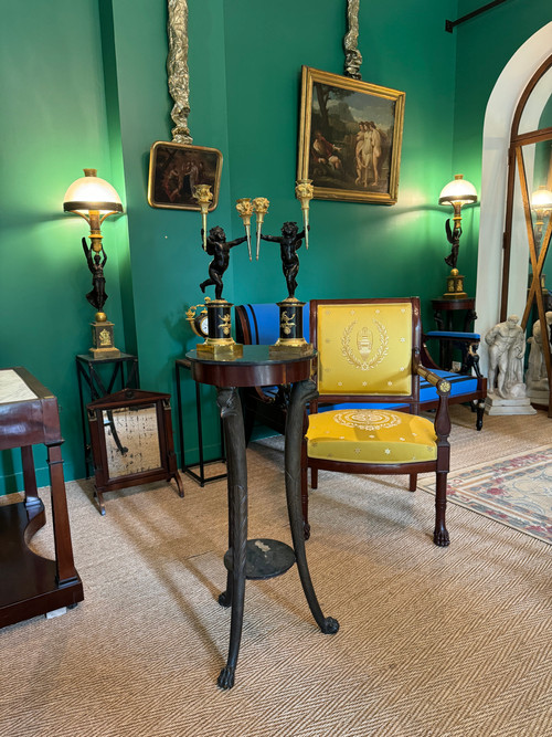 André-Antoine RAVRIO, pair of zephyr candelabras, Empire period, 1805.