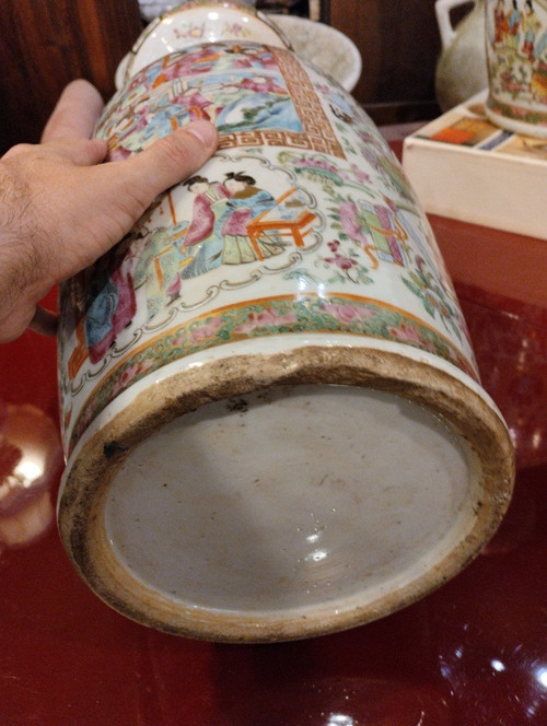 Paire De Vases - Chine - Dynastie Qing - Canton - Fin XIX E S.