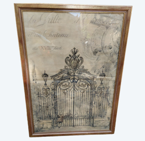 Drawing - 18th century castle gate. - Watercolor - V. 1900.