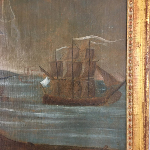 Huile Sur Toile Allégorique Fin XVIII