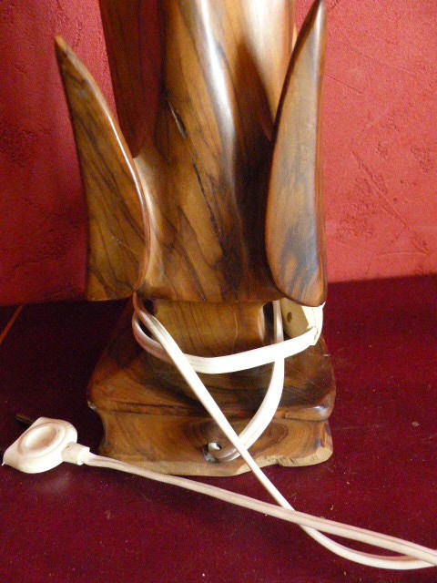 Base per lampada in legno Art déco
