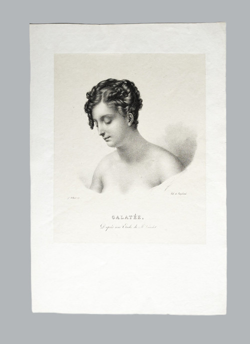 Galatea Greek Mythology Lithograph After Girodet-trioson  19th C Old Print