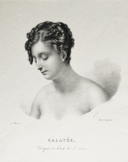 Galatea Greek Mythology Lithograph After Girodet-trioson  19th C Old Print