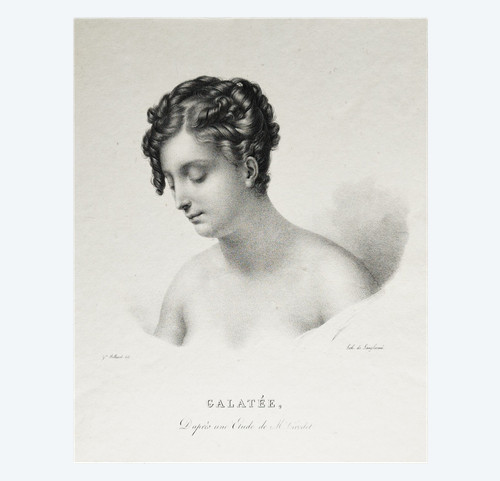 Galatea Greek Mythology Lithograph After Girodet-trioson  19th C Old Print