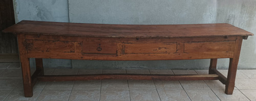 Grande table de ferme en chêne XVIIIe