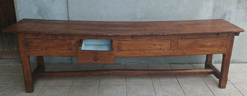 Grande table de ferme en chêne XVIIIe