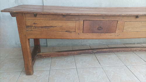 Grande table de ferme en chêne XVIIIe