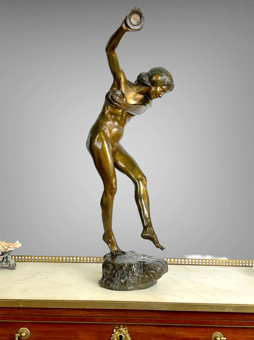 Grand Bronze Danseuse aux Cymbales signé Dupuy Cachet Fondeur Susse Frères