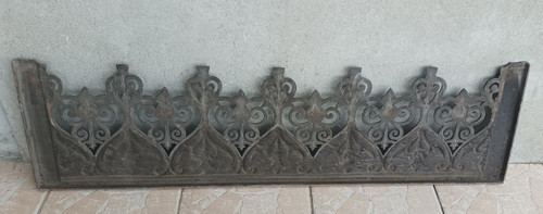 Lot de 3 balconnières garde-corps style gothique en fonte 19ème