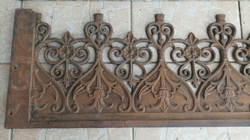 Lot de 3 balconnières garde-corps style gothique en fonte 19ème
