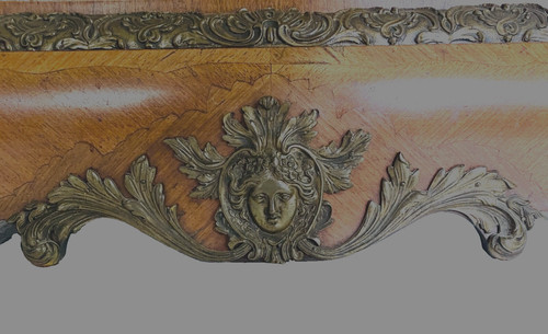 Louis XV style regulator in inlaid beach wood 20th century