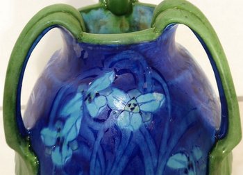 Vase à décor floral signé E. Lachenal – Fin XIXe 