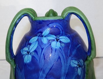 Vase à décor floral signé E. Lachenal – Fin XIXe 