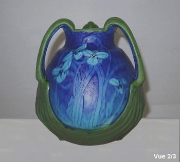 Vase à décor floral signé E. Lachenal – Fin XIXe 