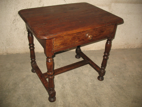 Schreibtisch Schreibtisch aus der Zeit Louis XIV aus Obstholz Herkunft Périgord mit 1 Schublade 17