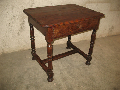 Schreibtisch Schreibtisch aus der Zeit Louis XIV aus Obstholz Herkunft Périgord mit 1 Schublade 17