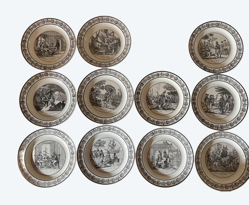 11 Choisy Le Roy plates early 19th century Robinson Crusoe