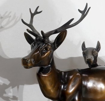  Soggetto importante 'La Harde de Cervidés', di M. Leducq - Inizio XX secolo