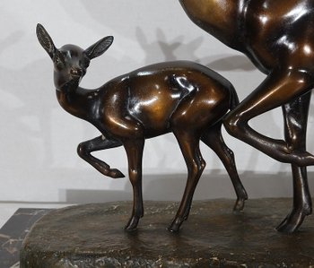  Soggetto importante 'La Harde de Cervidés', di M. Leducq - Inizio XX secolo