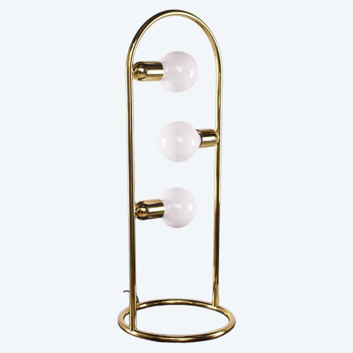 Lampada da tavolo in ottone in stile Gaetano Sciolari.