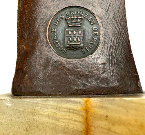 Van der Straeten -Buste en bronze femme au chapeau tricorne 