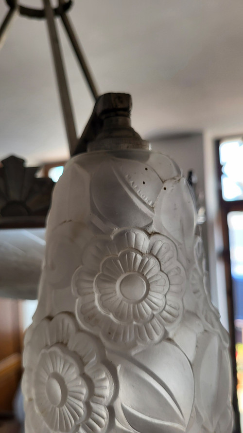 Art Deco chandelier Muller Frères Lunéville 1930