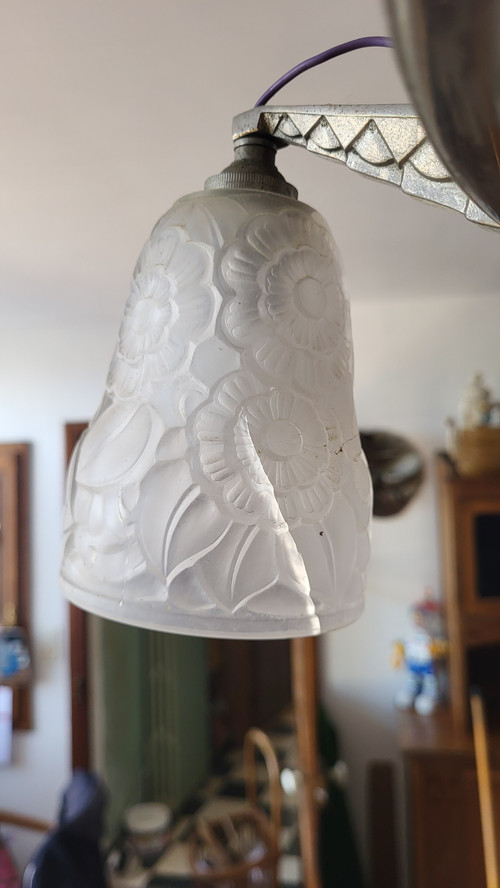 Art Deco chandelier Muller Frères Lunéville 1930
