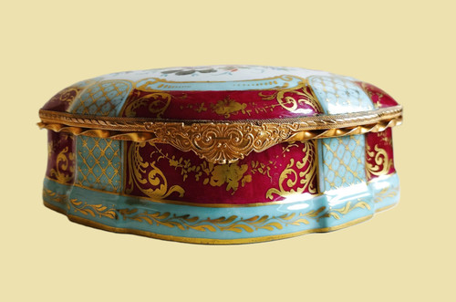 Le Tallec Grande Boîte En Porcelaine Peinte à La Main