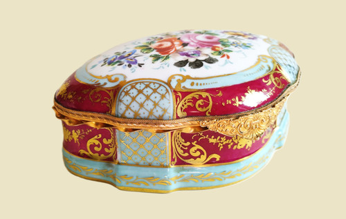 Le Tallec Grande Boîte En Porcelaine Peinte à La Main