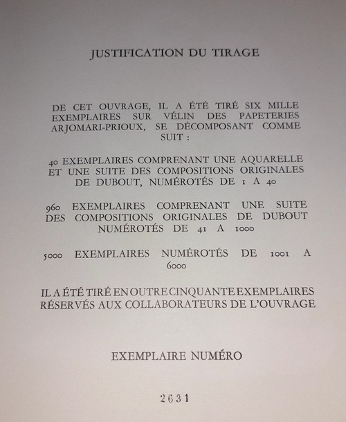 Dubout Kama Soutra edizione originale Trinckvel limitata a 6000 copie
