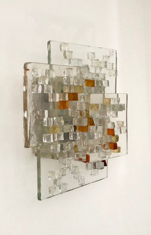 Applique en verre de Murano par Albano Poli pour Poliarte, Italie années 70