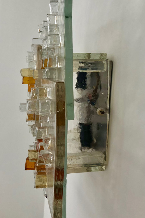  Applique en verre de Murano par Albano Poli pour Poliarte, Italie années 70