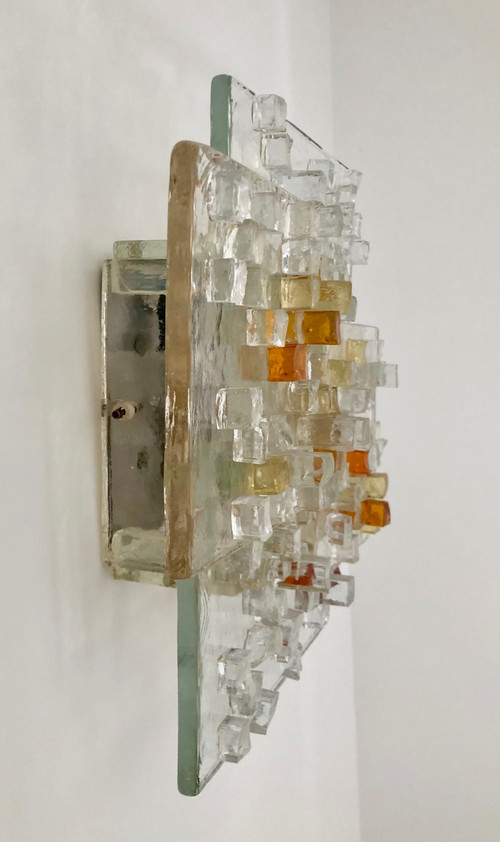  Applique en verre de Murano par Albano Poli pour Poliarte, Italie années 70