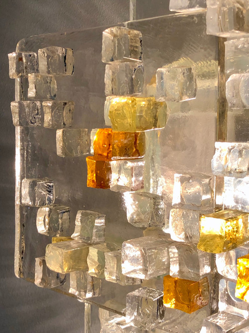  Applique en verre de Murano par Albano Poli pour Poliarte, Italie années 70