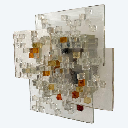  Applique en verre de Murano par Albano Poli pour Poliarte, Italie années 70