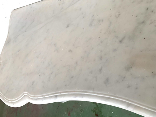 Kamin im Louis XV-Stil aus weißem Carrara-Marmor