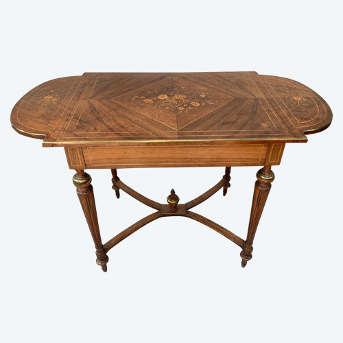 Table bureau à battant en palissandre de style Napoléon III