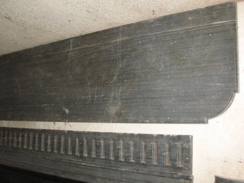 Louis XVI period fireplace in Turquin blue marble complete with its 18th century cast iron hearth 