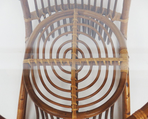 Table Basse En Rotin Et Verre