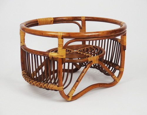 Table Basse En Rotin Et Verre