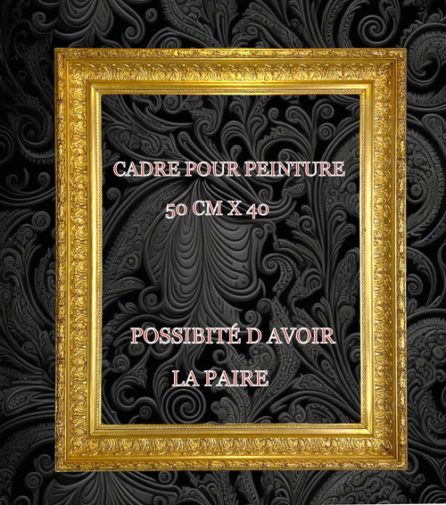ANTIQUE LOUIS XVI STYLE WOOD AND GILT STUCCO FRAME FOR PAINTING 50 CM X 40 CM