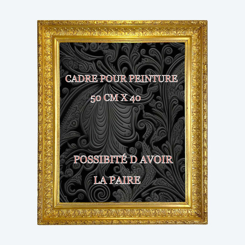 ANTIQUE LOUIS XVI STYLE WOOD AND GILT STUCCO FRAME FOR PAINTING 50 CM X 40 CM