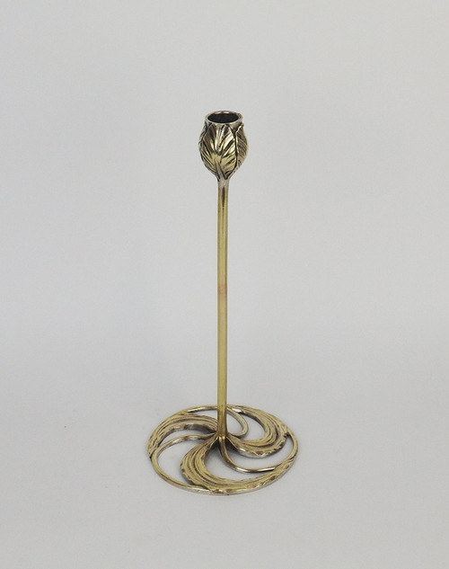 Pair of Art Nouveau Bronze Candlesticks by Abel Landry