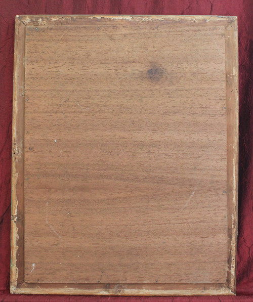 37 X 46 Cm, Piccolo Specchio Antico Rettangolare Dorato, Vetro Mercurio