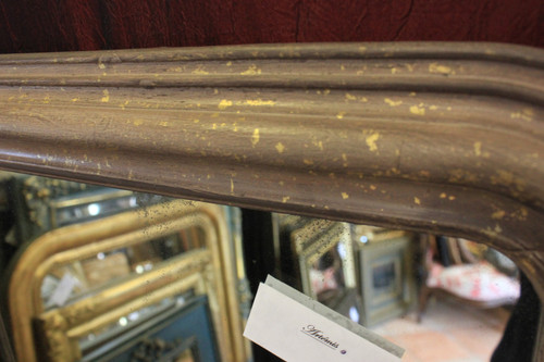 50 X 62 Cm Small Louis Philippe Mirror Patina And Shards Of Gold Leaf, Mercury Ice