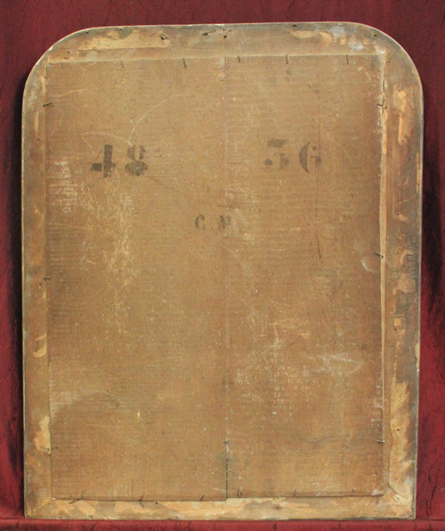 50 X 62 Cm Small Louis Philippe Mirror Patina And Shards Of Gold Leaf, Mercury Ice