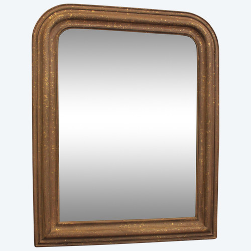 50 X 62 Cm Small Louis Philippe Mirror Patina And Shards Of Gold Leaf, Mercury Ice